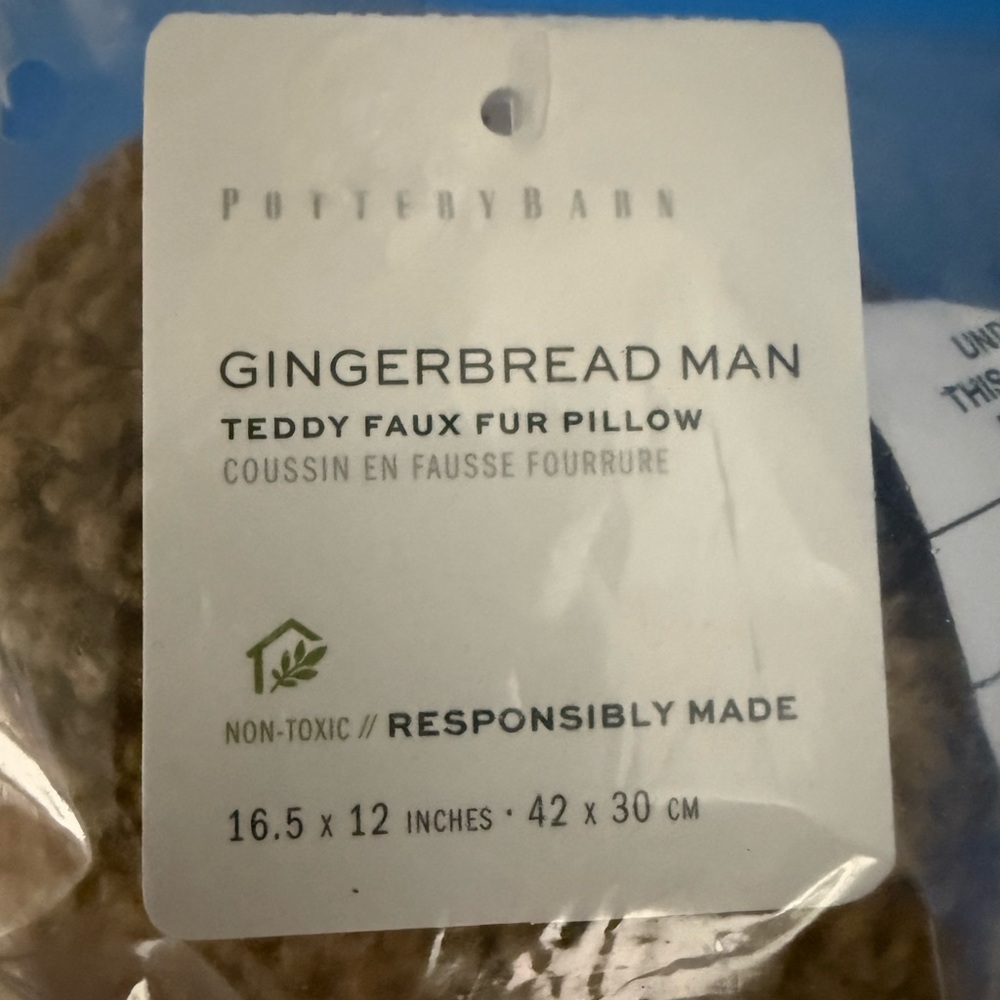 Pottery Barn Mr Spice Gingerbread pillow New in plastic - Picture 6 of 6